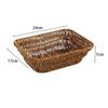 1Pcs Round Rectangular Shape Storage Tray Breakfast Bread Food Plastic Rattan Threads Basket