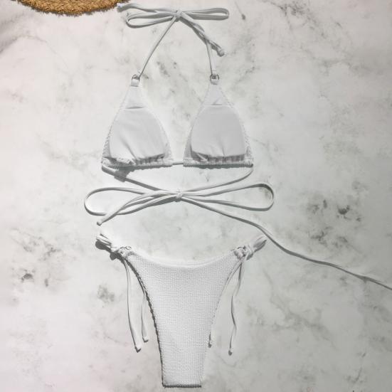 2 stk/sett Sexy damer badetøy Tre-punkts svømmetrekant G-streng To deler sett dame bikini sett dame plagg