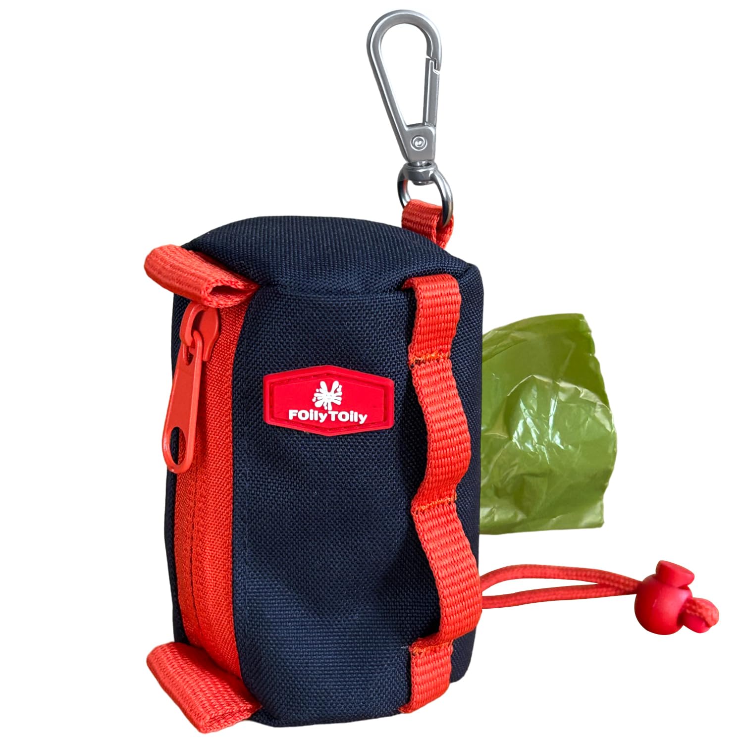 

FOily TOily Сумка для лакомств для собак для пакетов для фекалий, утилизация фекалий питомца, туалет, контейнер для фекалий собаки, сумка с карабином, 1 рулон пакетов для фекалий в комплекте, для прогулок,