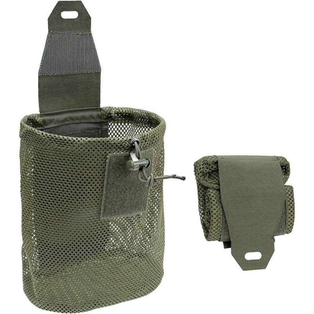Foldable Dump Pouch Drawstring Closure Adjustable Mini Storage Bag Multifunctional Mesh Design Roll-Up Organizer Pouch