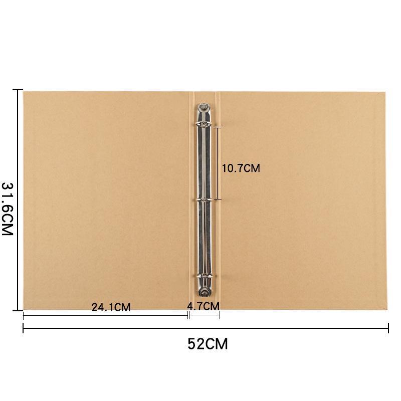 Elegantes Retro-Album aus Kraftpapier: Verdickter 3- oder 4-Ringordner, Anpassbares Logo, Austauschbare Seiten