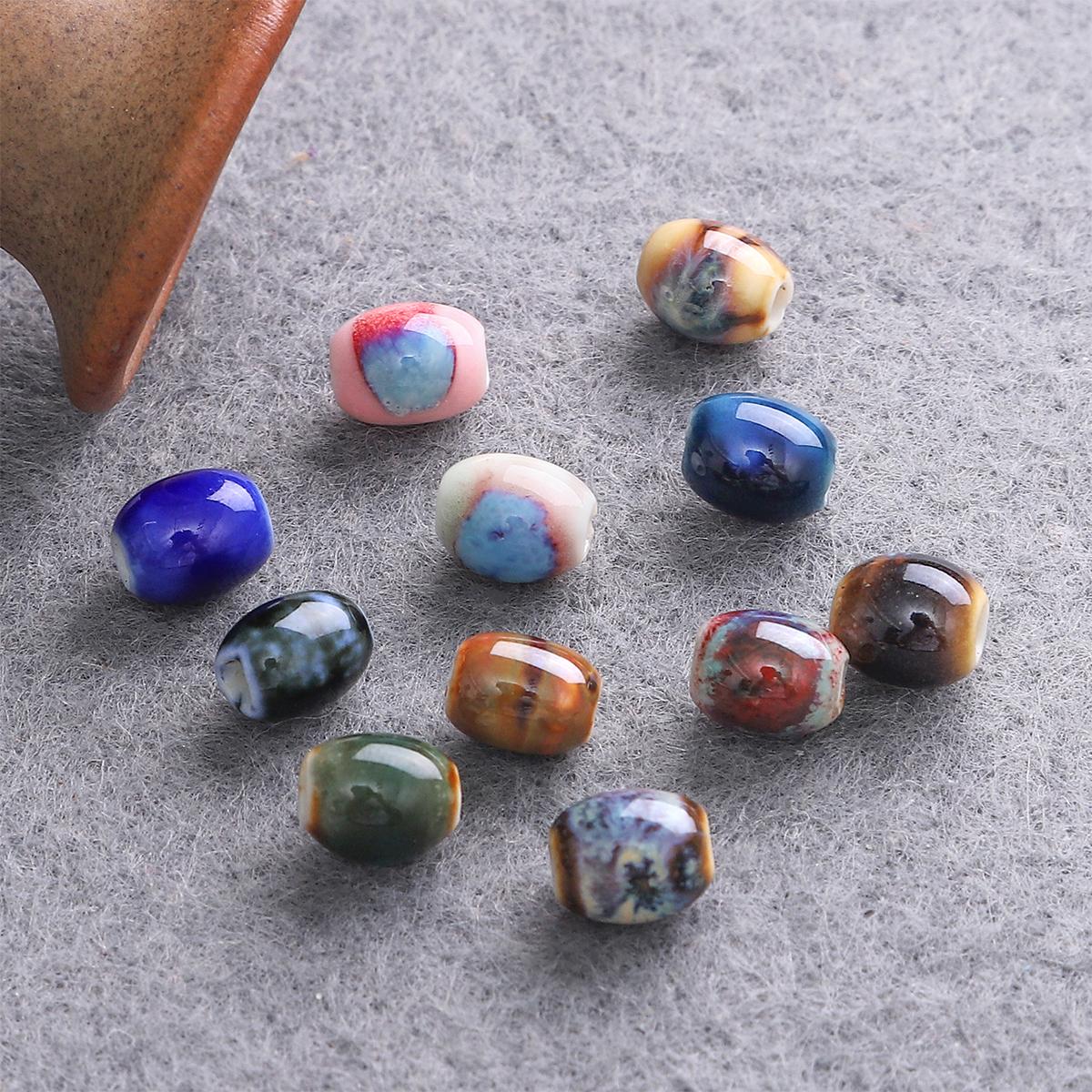 

10 шт./пакет 9x7 мм керамические бусины ручной работы овальной формы в форме риса для изготовления ювелирных изделий своими руками