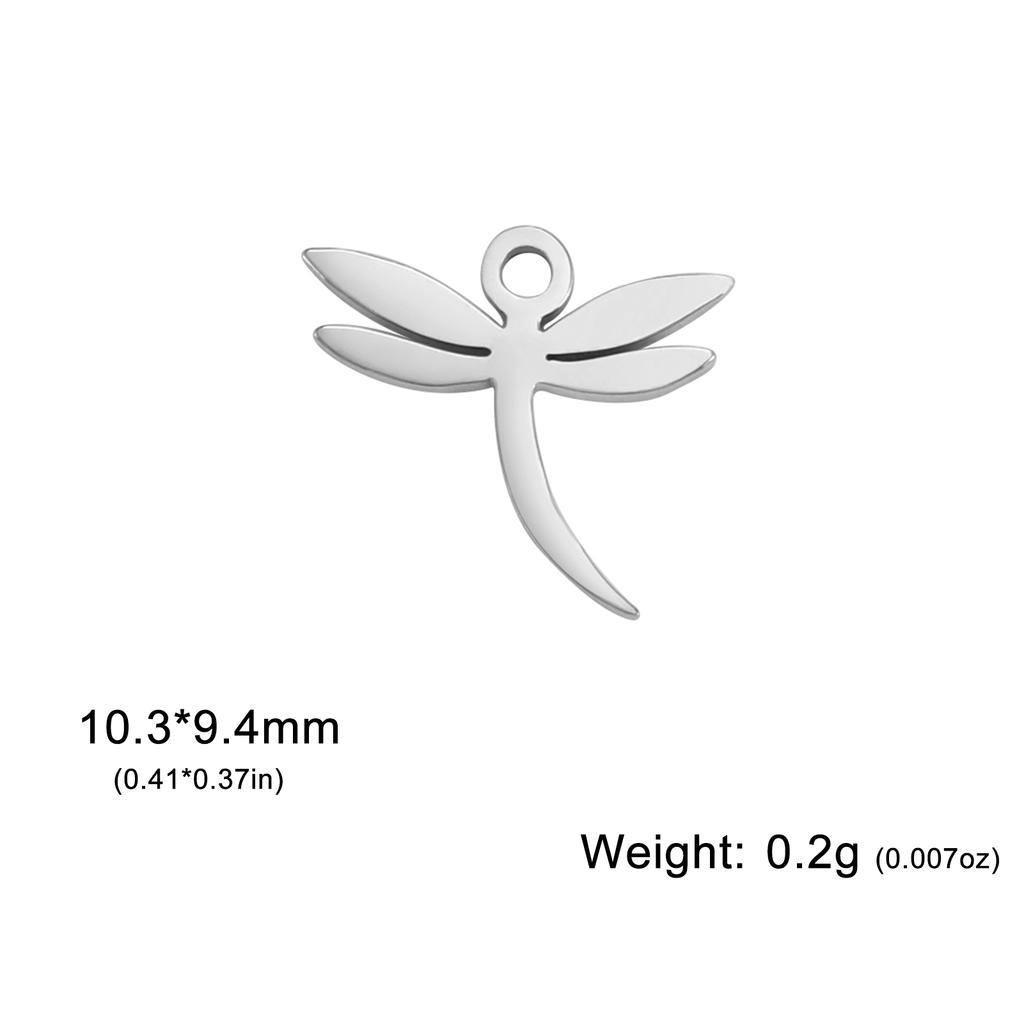 5 Pieces of Animal Stainless Steel Jewelry Made of Dragonfly Butterfly Cat Elephant Dolphin DIY Bracelet Accessories as Gifts