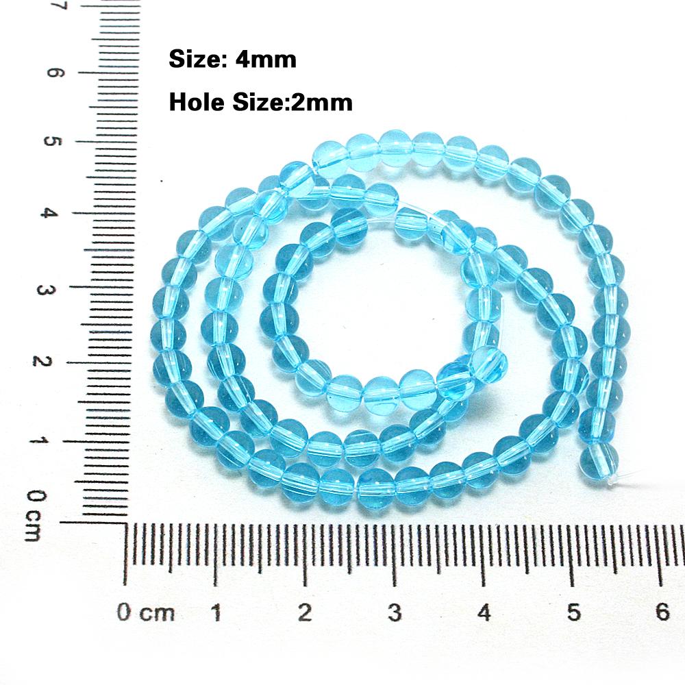 

29-75шт стеклянные круглые бусины для изготовления ювелирных изделий DIY браслет-ожерелье 4mm 95pcs