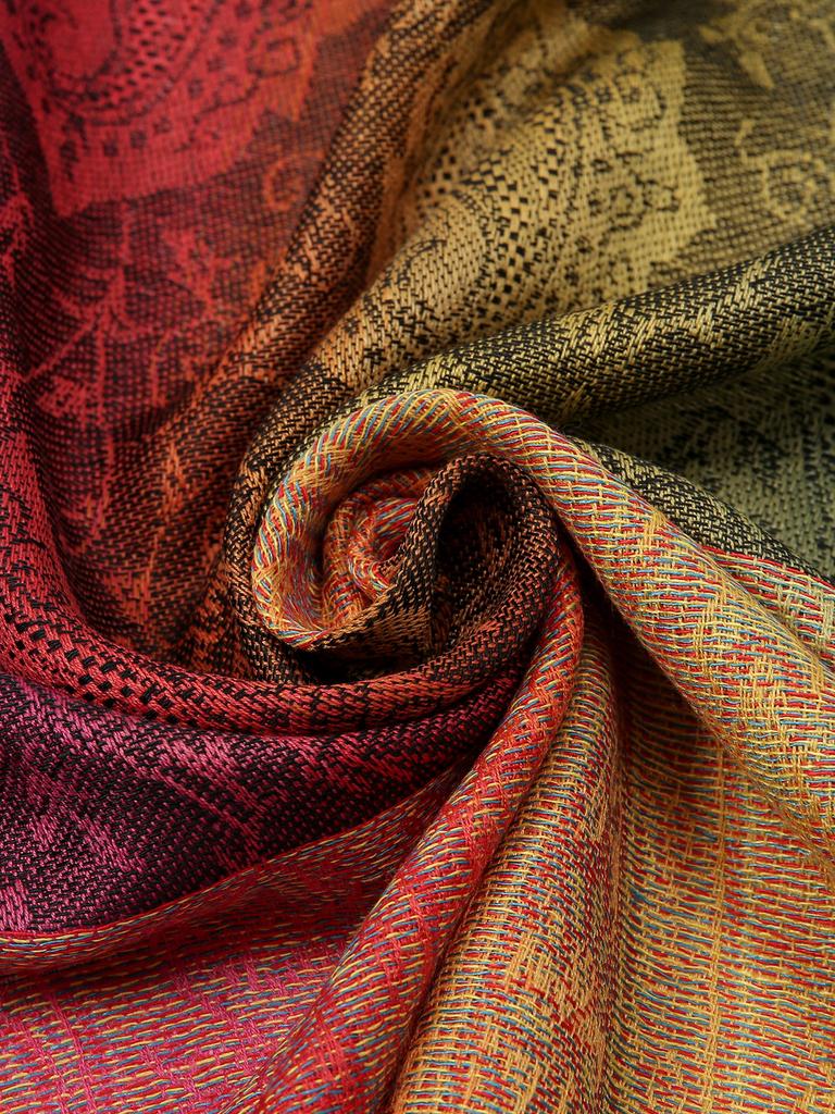 Muslim Fashion Paisley Printed Scarf Women Colourful Cashew Tessles Long Shawl Winter Warmer Polyster Foulard Stoles Muffler