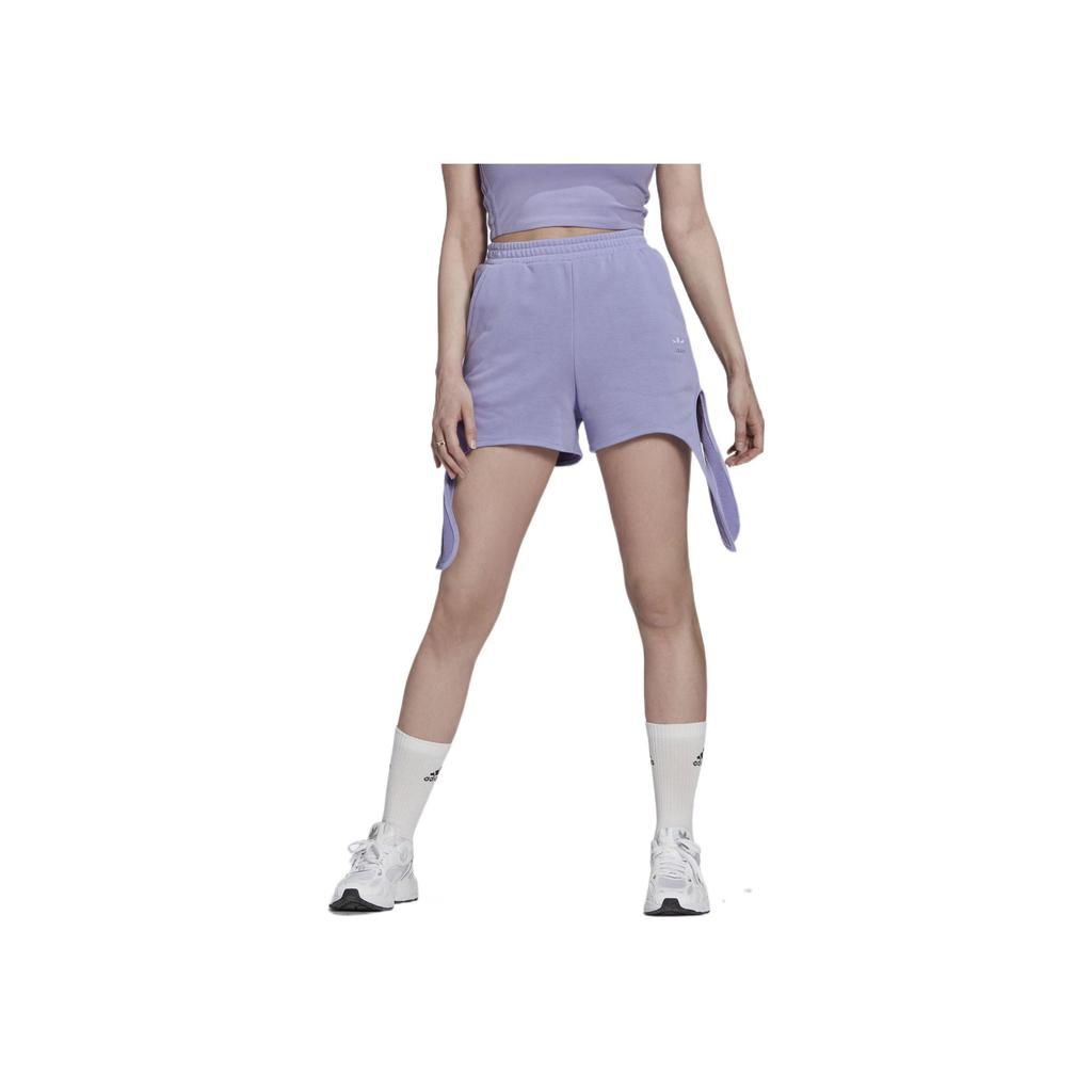 Adidas Originals Solid Color Brand Logo Printed Sports Shorts Women Shorts Purple HB9502