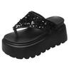 Fashion New 8 Cm Waterproof Platform Bling Designer Brand Flip-flops Women Summer Sexy Clip Toe Platform Sandals Comfortable Beach Shoes