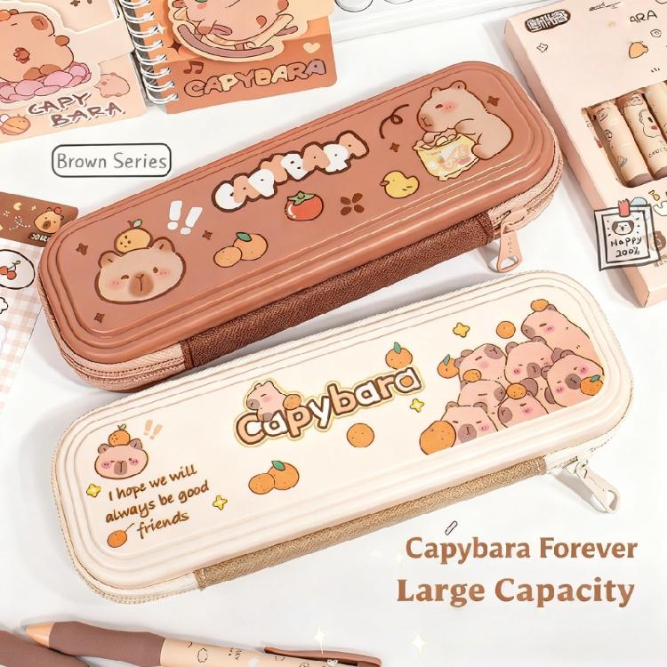 Cartoon Pencil Case Large Capacity Plastic Pencil Bag Multifunctional Pen Organiser For Pen Markers School Supplies
