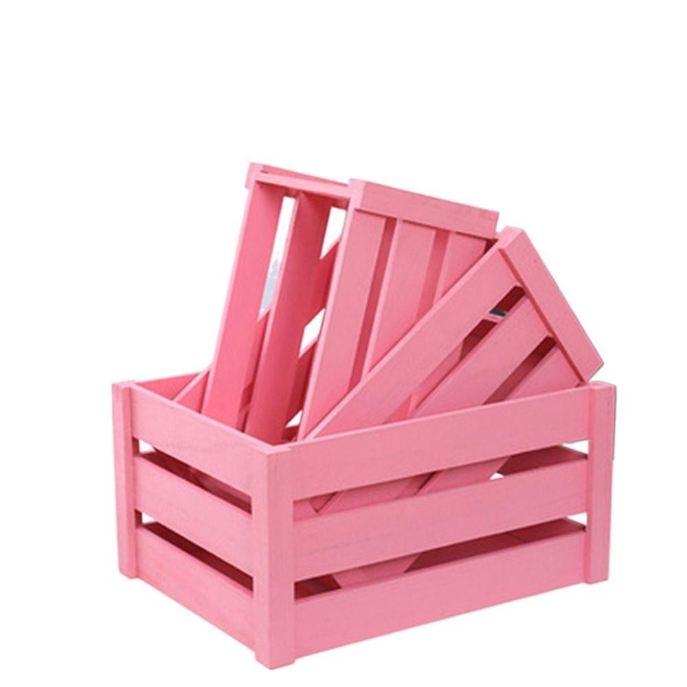 Handcrafted Storage Boxes Handle Storage Container Wood Nesting Storage Crates Office