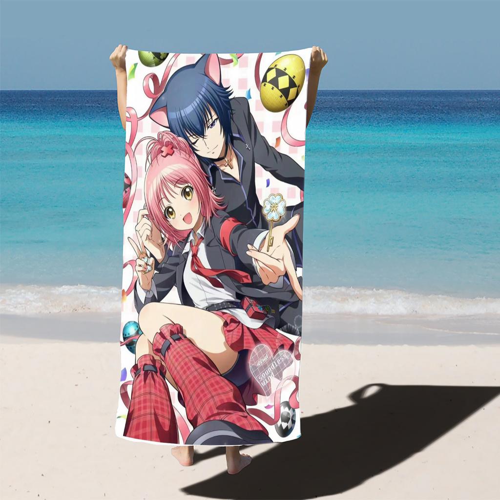 Shugo Chara Anime Beach Towel, Hinamori Amu Girl Full Pink Children Shower Travel Towels, Bathroom Cartoon, Cute Room Decor Bath