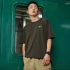Li Ning Floral Print Relaxed Crew Neck T-Shirt Unisex Tops Deep-Olive-Green ATSS597-2