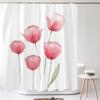 Watercolour Flower White Shower Curtain Simple Style 3D Plant Flowers Waterproof Polyester Bathroom Curtains Bath Screen Decor