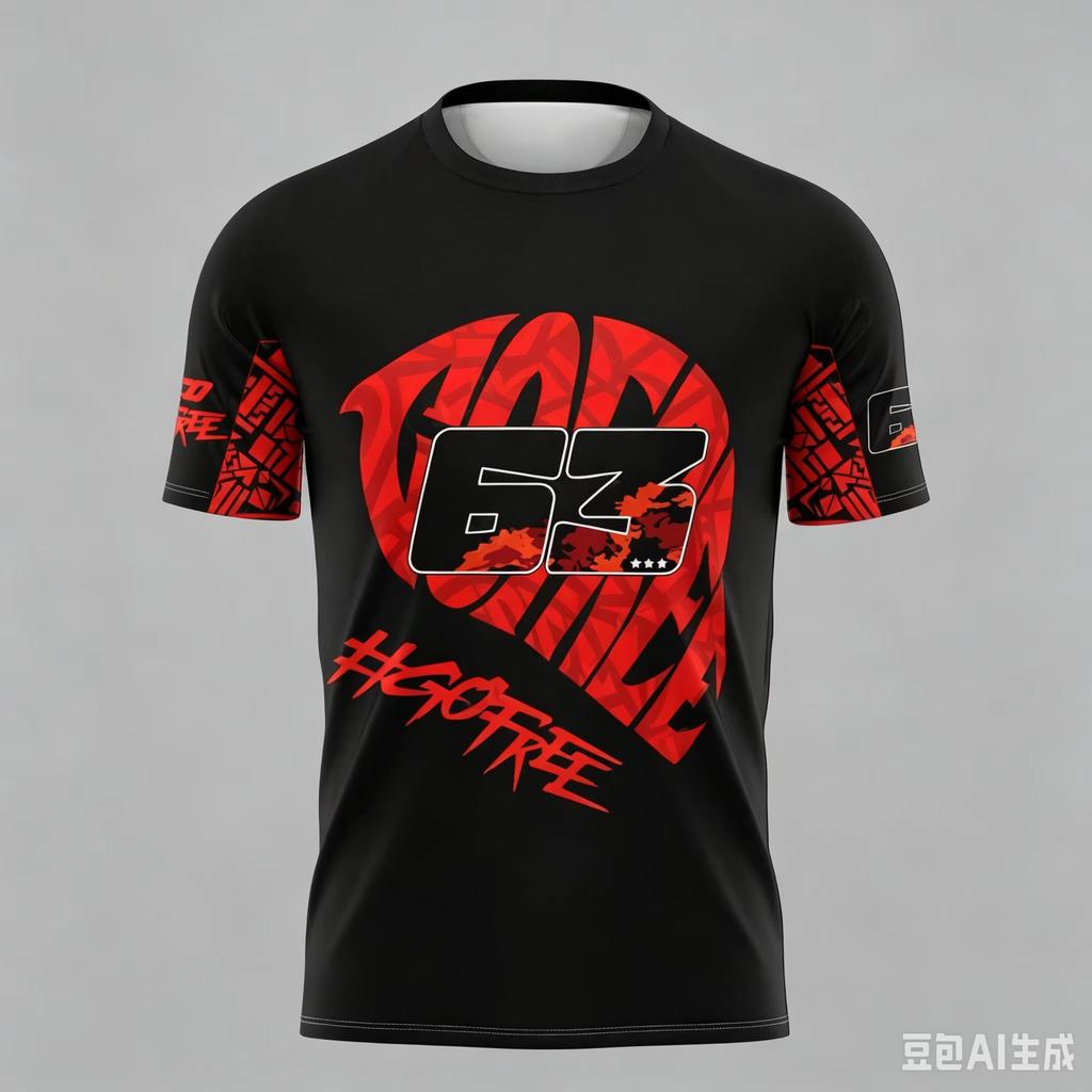 Familie #63 Grafisches Kurzarmtrikot Schnelltrocknend Atmungsaktiv Leicht Motocross Renn-T-Shirt für Erwachsenen-Fan