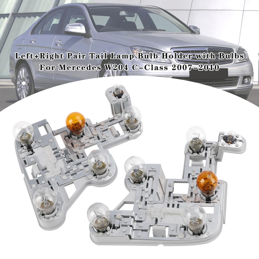 Venstre + Høyre Baklyktpæreholder med Pærer For Mercedes W204 C-Klasse 2007-2010