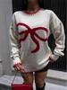 Damen Herbst/Winter Schleifenpullover - Europäischer & Amerikanischer Stil Rundhals Strickpullover