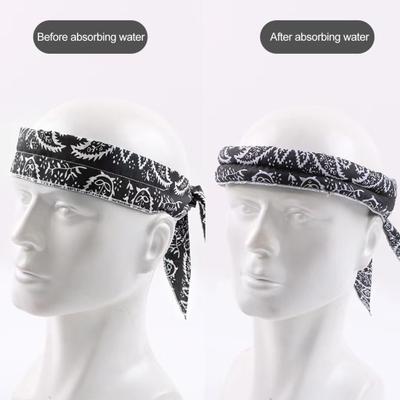 Fascia Rinfrescante Estiva per il Collo Asciugamano di Ghiaccio Stampato Raffreddamento Rapido Sciarpa Bandana Fascia per Capelli Keep Cool per Palestra Golf Yoga