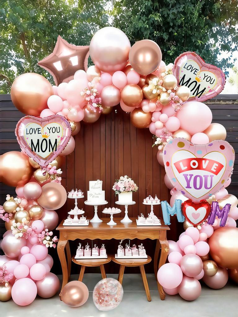 14pcs Mother's Day Balloon Set, Suitable for Mother's Day, Holiday Decorations, A Gift for Mom, The Best Mom.