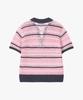 CUTZ Crochet Stripe Open Collar Knit