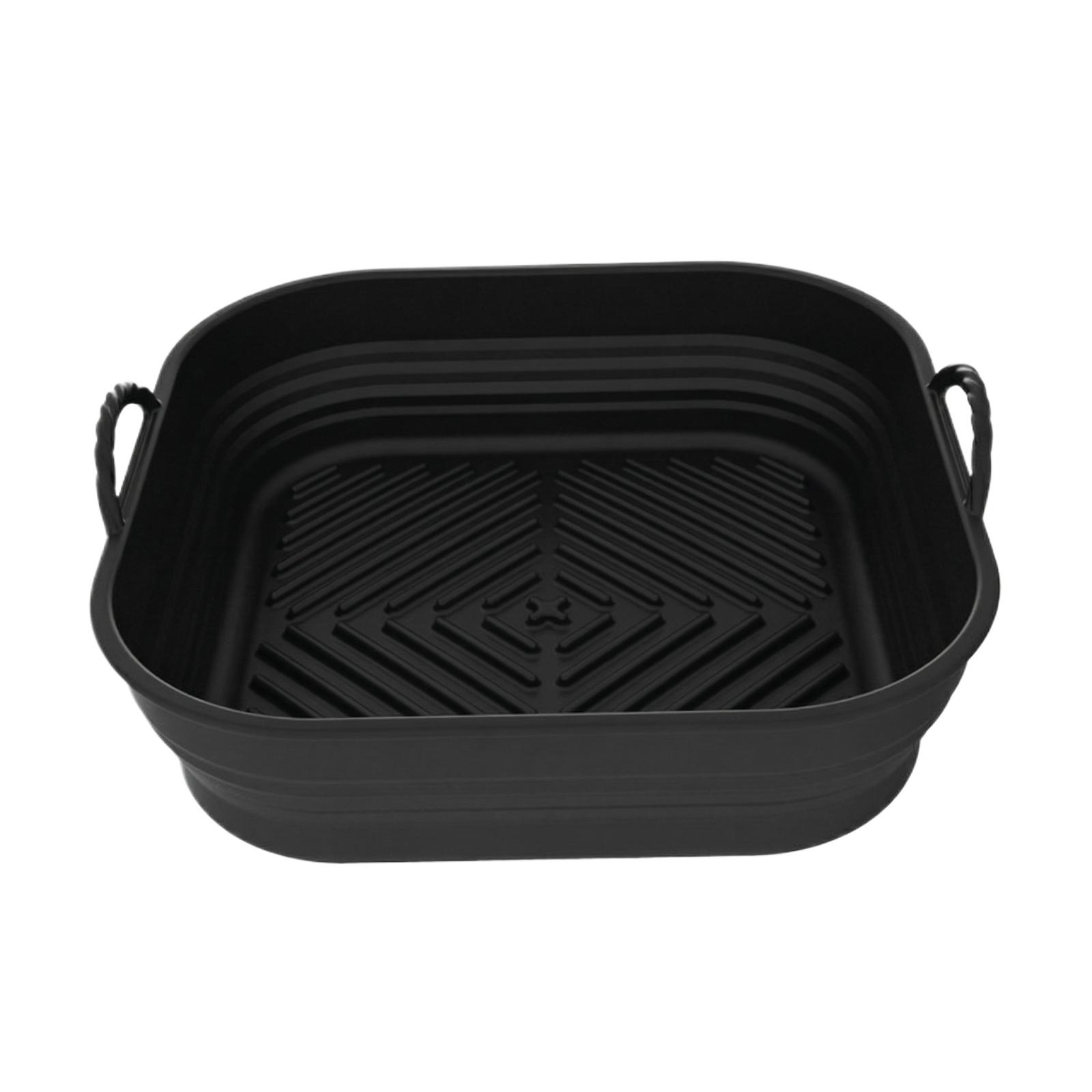 

Foldable Square Silicone Liner, Food Grade Heat Resistant Silicone Baking Tray, Fryer Accessories for Bread one size чёрный