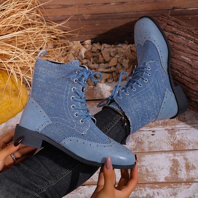 Winter Herbst Damen Stiefeletten Offene Zehenpartie Große Größe Retro Stiefel Damen Schnürschuhe Bequeme Schuhe Damen Outdoor Bequeme Schuhe