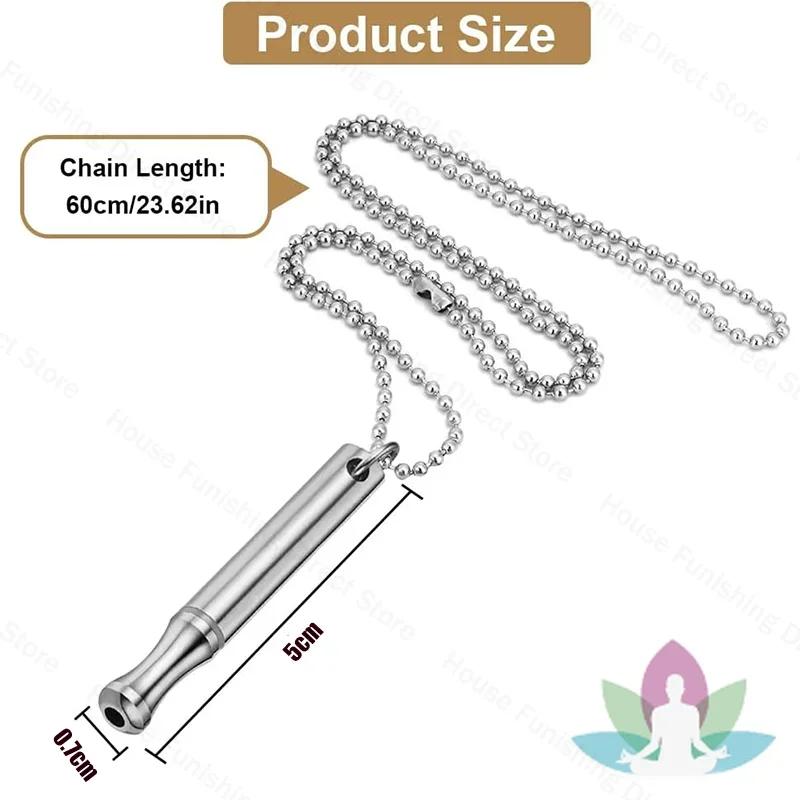 2025 New Necklace Meditation Breathing Stainless Steel Whistle Pendant Anxiety Relief Decompression Necklace Jewelry Accessories