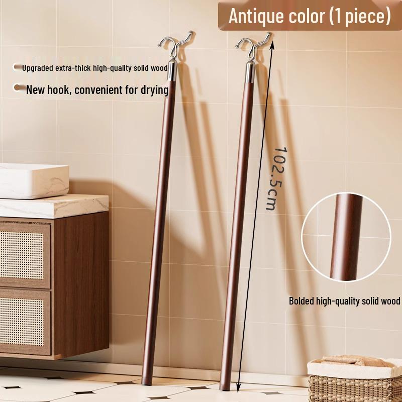 

Solid Wood Clothes Drying Rack - Durable and Compact for Dormitories and Balconies