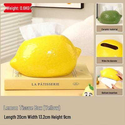Dopamine Lemon Ceramic Tissue Box