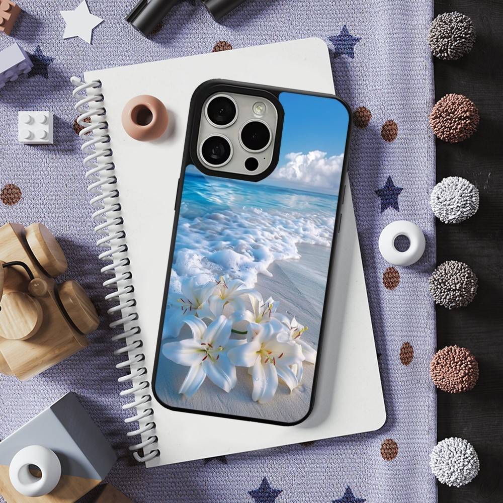 Warmth Art Flowers For iPhone 12,Pro,16,15,Mini,13,17,Max,11,14,Plus,For Magsafe,Magnetic Wireless Charging Case