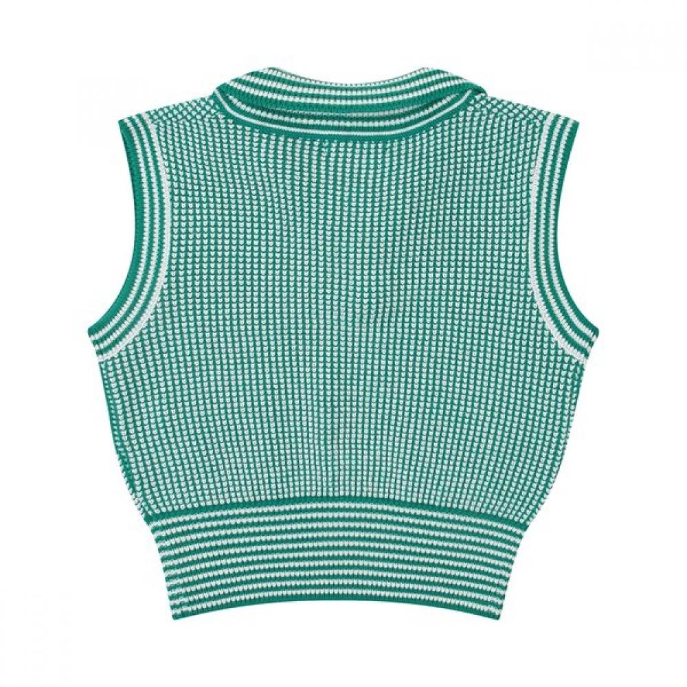 Onoff Women S Knit veSt Pattern Of2002lb Green