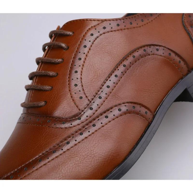 New Formal Leather for Man Men's Business Casual Leather Shoes 38-48 Dinner Party Pointy Shoes Fashion Brogue Men Shoes Sneaker