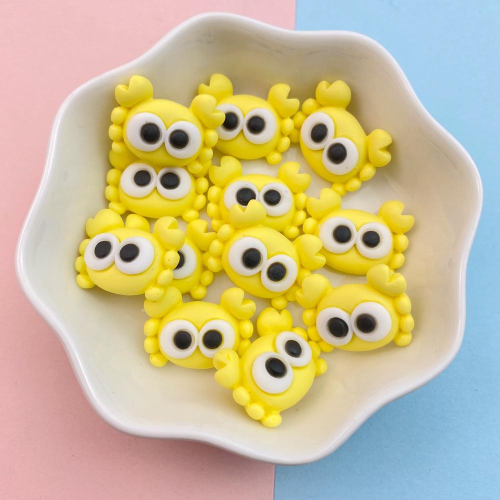20Pcs New Cute Resin Crab, Lobster, Fish Ocean Series Flat Back Parts Embellishments For Hair Bows Accessories