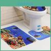 Luxurious 3d Printing Cartoon Bathroom Set With Non-slip Rug And Toilet Cover Mat