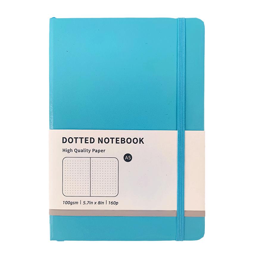 Macaron Color A5 Hardcover Business Notebook with Strap - Creative Dot Matrix Design