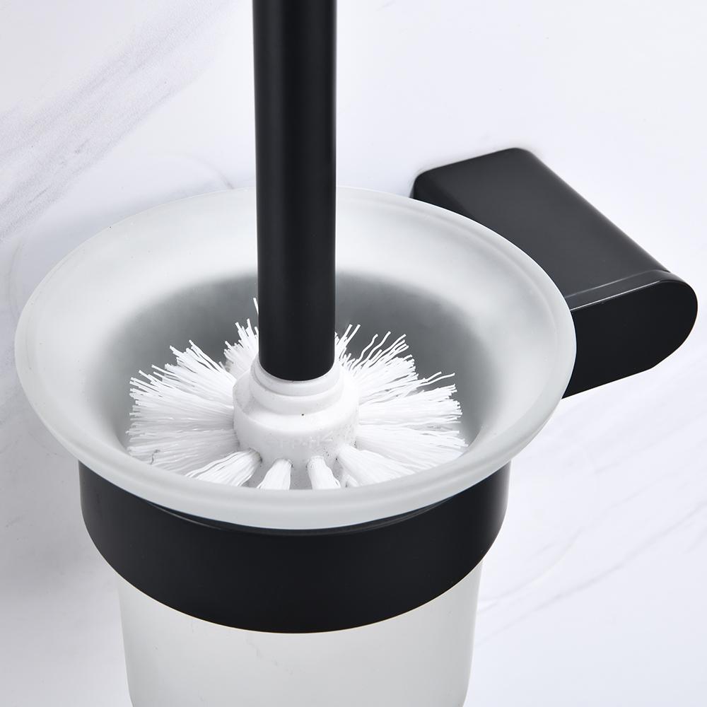 New Toilet Brush Holders Stainless Steel Matt Black Toilet Bowl Brush Clean Ceramic Bathroom WC Accessories