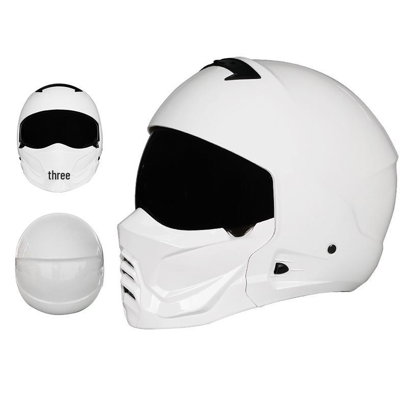 3C Certified Retro Full Face Electric Motorcycle Helmet for Men & Women – All-Season Scorpion, Third Generation Half Helmet Combo