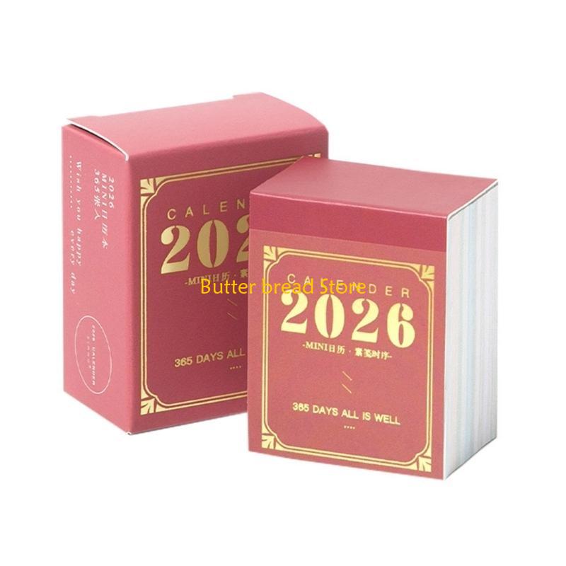 

W89C 2026 Tearable Desk Calendar 365 Day Daily Calendar Writing Notepads Light Weight Portable For Daily Tasks And Reminders CN