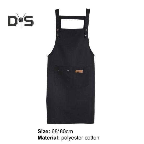 Widen Shoulder Straps Kitchen Apron with Pocket Polyester Cotton Gardening Chef Cooking Apron