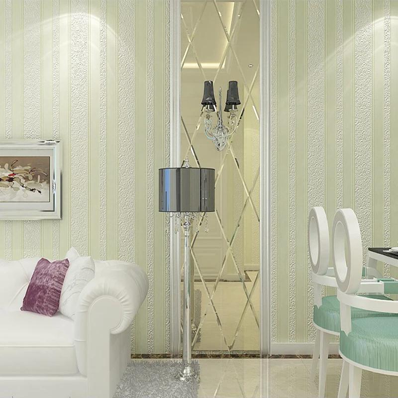 Moderne Europäische Stil 3D Geprägte Vliestapetenrolle Gestreift für Wohnzimmer Schlafzimmer Hintergrund Tapete Heimdekoration