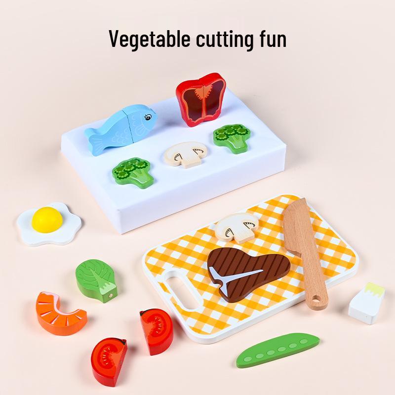 

Kids Wooden Veggie Cutting Playset: Hands-on Educational Toy for Boys & Girls