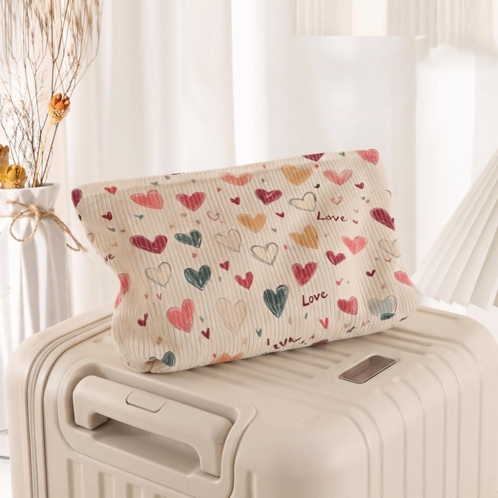 Corduroy Corduroy Storage Bag Hand-painted Makeup Pouch Travel Toiletry Bag  Women