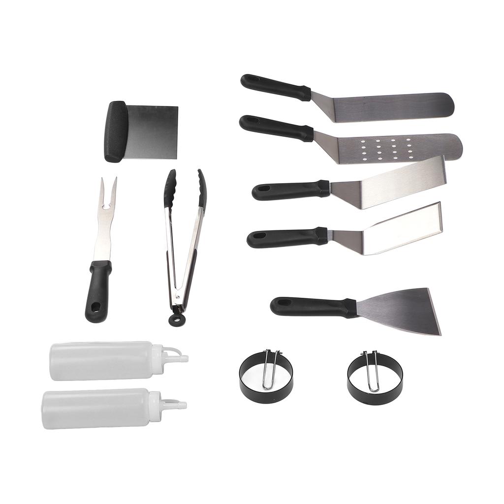 12Pcs Stainless Steel Grilling Kit Food Grade Material Heat Resistant BBQ Grill Tool Set with for