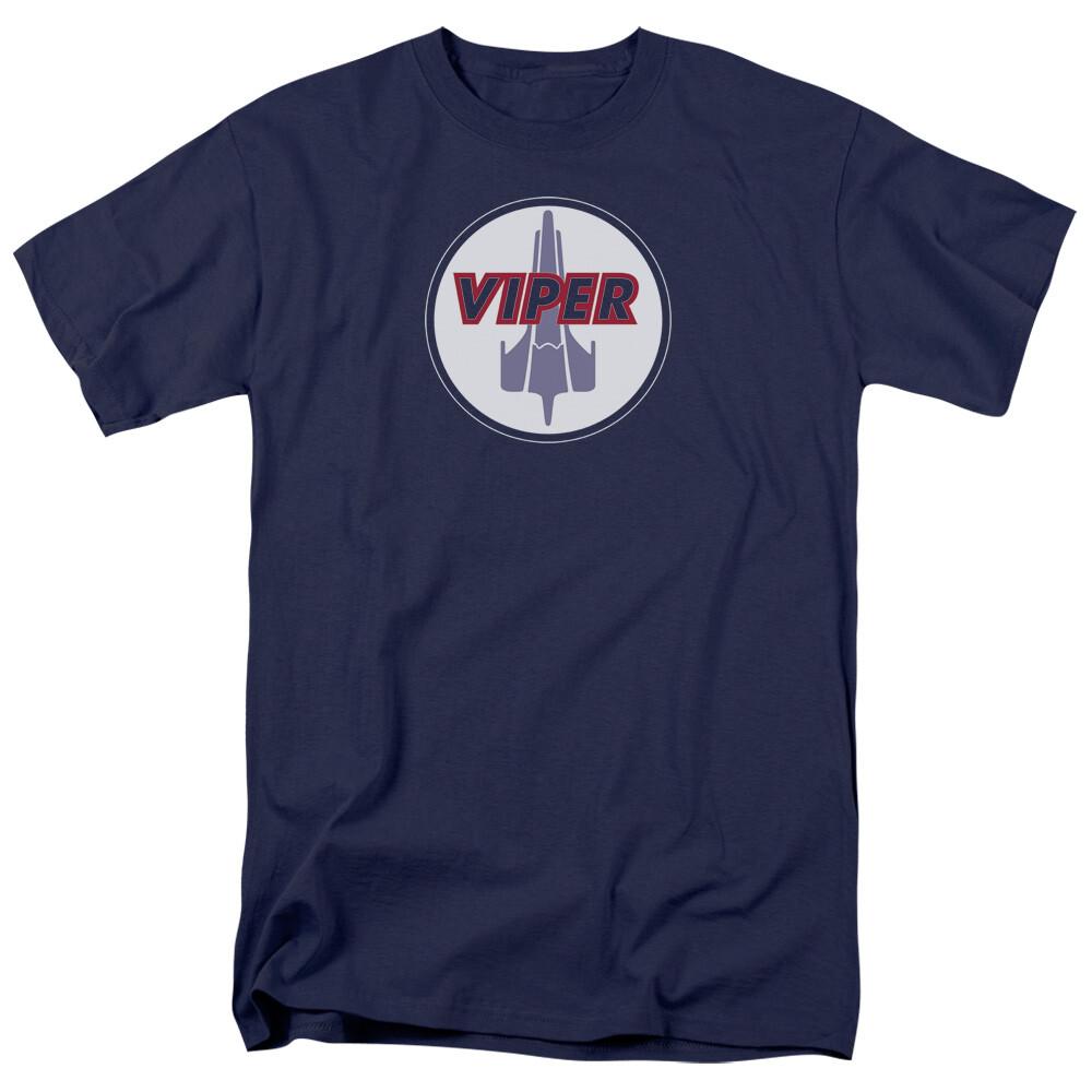 26 Battlestar Galactica Viper Badge T Shirt Licensed Sci-Fi TV Show Tee Navy Blue Unisex T-Shirt M