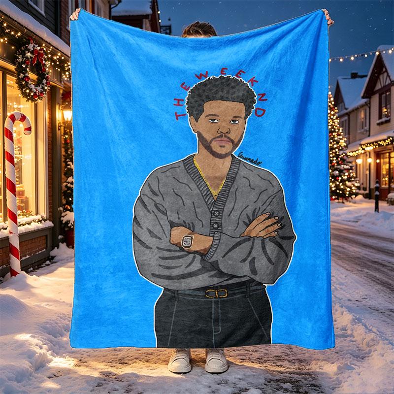 The Weeknd R&B Pattern Blanket for Home Decoration, Bed, Sofa, Car Travel, Camping, Suitable for All Seasons, Birthday Christmas Gift