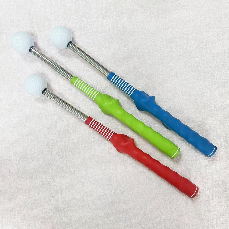 Two-Section Golf Swing Trainer: Corrects Hand Position, Multi-Color, Easy-to-Use Stainless Steel Shaft.