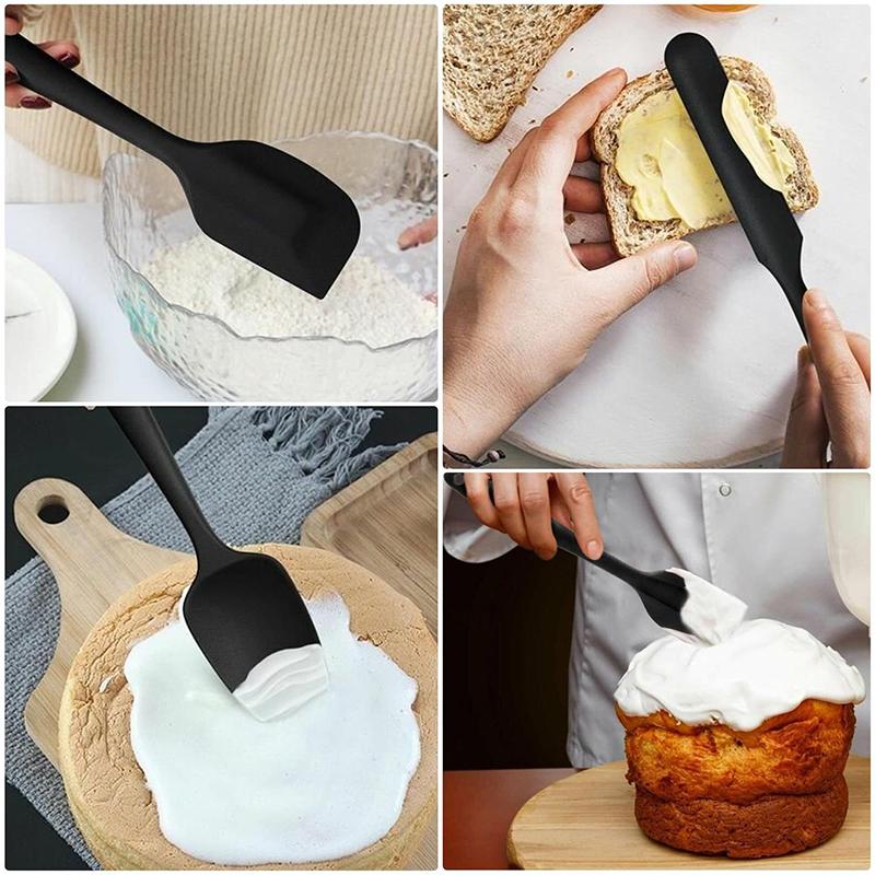 6pcs Silicone Spatula Set for Cooking Baking Tools Food Grade Heat Resistant Non-Stick Scrapers & Cream Spreads HPMD008