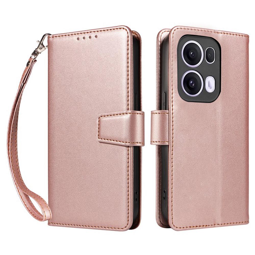 For Oppo Reno13 Pro 5G Case RFID Blocking Leather Wallet Flip Phone Cover with Wrist Strap