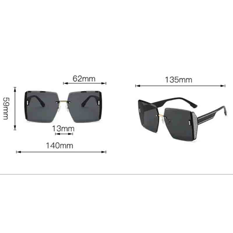 New Borderless Square Sunglasses Women'S Brand Designer Fashion Sun Glasses Women Outdoor Travel Eyewear Uv400