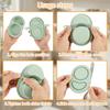4Pcs Silicone Snack Container with Lid Reusable Condiment Container with 2 Compartments Ideal for On the Go Meals and Parties