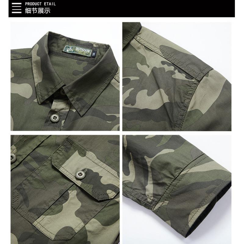 Men S Long Sleeve Loose Cotton Work Shirt Casual Outdoor