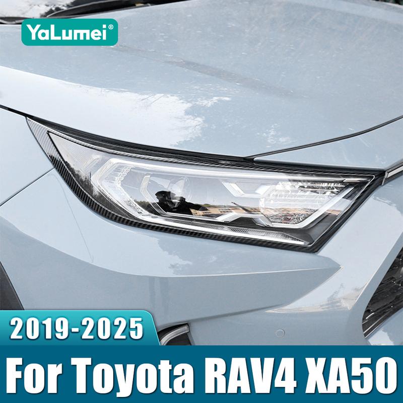 Car Front Headlight Eyebrow Trim Cover Strips Decoration Frame For Toyota RAV4 XA50      2024 2025 Hybrid